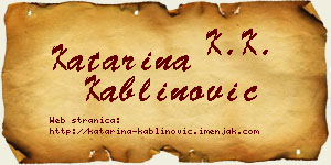Katarina Kablinović vizit kartica